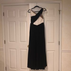 Formal black, white & metallic gown